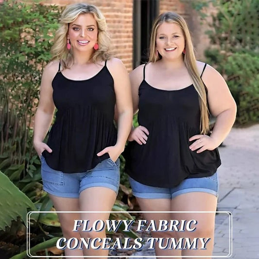 🎁Schneller Verkauf – 50% Rabatt🌺 Locker sitzendes Tanktop mit integriertem BH