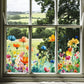 ✨LETZTER TAG VERKAUF 50 % RABATT!💐Bunter Blumenstrauß-Fensteraufkleber🖼️