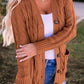 Damen Herbst Casual Langarm Button Down Open Front Zopfmuster Strickjacke