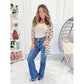 ⏳LETZTER TAG IM VERKAUF!!💥Vintage Bootcut-Jeans mit doppelter Knopfleiste und ausgefranstem Saum👖