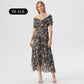 🌸Neuerscheinung 70% RABATT💖Damen Trägerlos-Kleid mit V-Ausschnitt und Druck