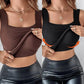 👚 50% RABATT! 🔥⚡60.000+ VERKAUFT!💐Damen-Thermotops mit Rundhalsausschnitt und integriertem BH