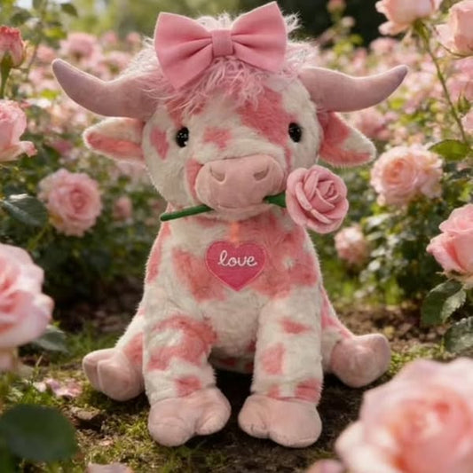 💖Valentinstags-Sonderangebot: 60% Rabatt!🐮Niedliches rosa Hochlandkuh-Plüschtier