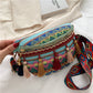 Vintage bunte handgewebte Gürteltasche