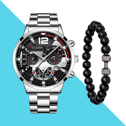 (50% OFF) Herren 3-in-1 Uhren- und Armband-Geschenkset
