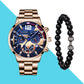 (50% OFF) Herren 3-in-1 Uhren- und Armband-Geschenkset