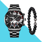 (50% OFF) Herren 3-in-1 Uhren- und Armband-Geschenkset