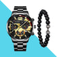 (50% OFF) Herren 3-in-1 Uhren- und Armband-Geschenkset