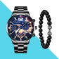 (50% OFF) Herren 3-in-1 Uhren- und Armband-Geschenkset
