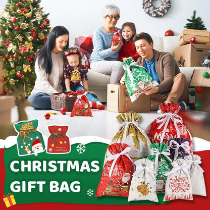 🎄Weihnachtsverkauf 50% Rabatt🎁Geschenktaschen mit Kordelzug (biologisch abbaubar)