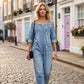 🔥Zeitlich begrenztes Angebot – Locker geschnittener Jumpsuit mit weitem Bein und Taschen