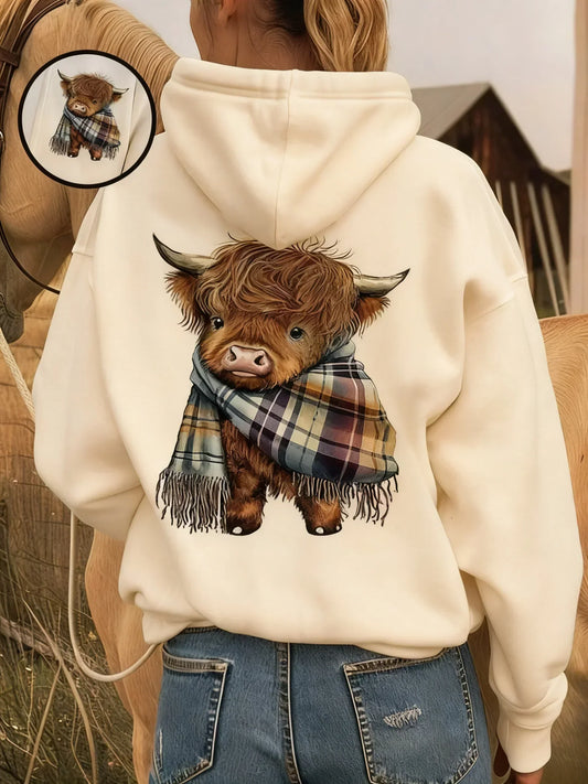 🎄🎅 Weihnachtsangebot: Zum halben Preis!! Plus ✈️ kostenloser Versand beim Kauf von zwei Stück 🎁 Niedlicher Highland-Cow-Hoodie mit kuscheligem Fleecefutter 🦬