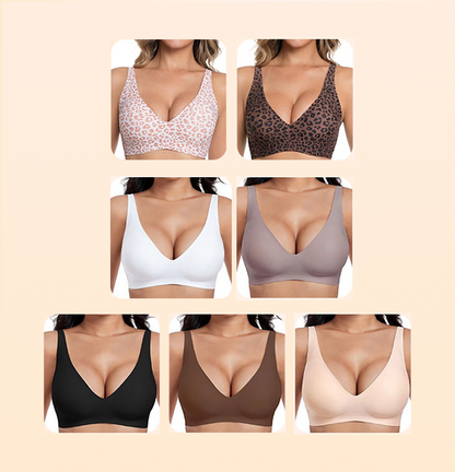 🔥Neujahrsverkauf 70% Rabatt💕Damen Komfortabler Bügelloser Nahtloser Tiefer V-Ausschnitt BH