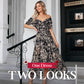 🌸Neuerscheinung 70% RABATT💖Damen Trägerlos-Kleid mit V-Ausschnitt und Druck