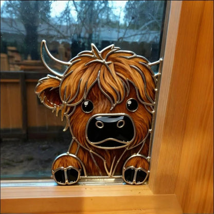 🎄🎅WEIHNACHTSANGEBOT (LIMITIERTES ANGEBOT)🎁Fensterdeko mit Hochlandkuh🐮