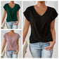 💥Letzte Tage Sonderverkauf 50% OFF👚Legeres kurzärmeliges elegantes V-Ausschnitt Twist Tee