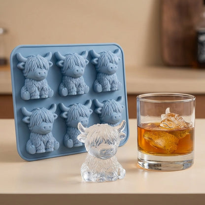 🔥 Oster-Special 50% Rabatt!  🐰🐮3D Highland-Cow Eiswürfelform 🧊 für Drinks, Partys & Geschenke✨