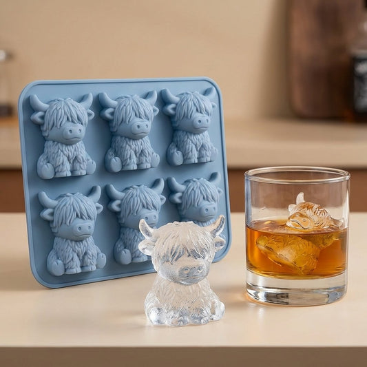 🔥 Oster-Special 50% Rabatt!  🐰🐮3D Highland-Cow Eiswürfelform 🧊 für Drinks, Partys & Geschenke✨