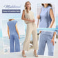 🍁Letzter Tag: 50% Rabatt✨2026 Neue Frauen Casual Cap Sleeve Top Wide Leg Crop Pants Zweiteilige Sets