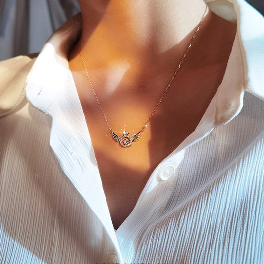 💖 60% Rabatt Geschenkangebot zum Muttertag💖Engelsflügel Strass Halskette