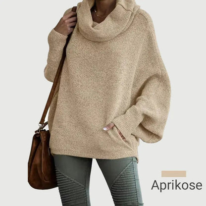 🎉HOT SALE💖Damen Fledermausärmel Pullover mit Rollkragen und Taschen