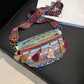 Vintage bunte handgewebte Gürteltasche