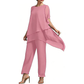 Damen-Zweiteiler: Charmantes asymmetrisches Top & Hose mit weitem Bein