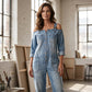 🔥Zeitlich begrenztes Angebot – Locker geschnittener Jumpsuit mit weitem Bein und Taschen