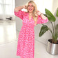 🏖️Sommer-Sonderverkauf 50% Rabatt!!🎀Damenkleid mit V-Ausschnitt und Druck