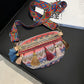 Vintage bunte handgewebte Gürteltasche