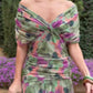 🌸Neuerscheinung 70% RABATT💖Damen Trägerlos-Kleid mit V-Ausschnitt und Druck