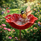 🌼Handgefertigter Metall Blumen-Gartenstecker🐦Vogeltränke & Insekten-Trinkstelle, Wetterfest Gartendekoration für Beet, Wege & Außenbereich, Einzigartiges Deko Geschenk