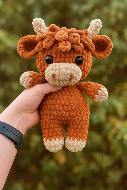 Weihnachtsangebot: 65% Rabatt!!🎄🔥Häkelmuster für Hochlandkuh-Amigurumi🐮DIY-Kit und fertiges Plüschtier