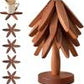 ✨Natürliches Baum-Untersetzer-Set – 4 Holzuntersetzer & 1 Ständer in Form eines Weihnachtsbaums