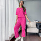 Weiches, lässiges Set aus Oberteil und Hose für Damen