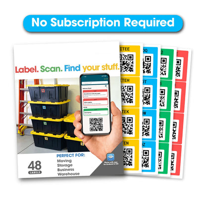 Originale farbcodierte, scannbare QR-Etiketten (48er-Packung)