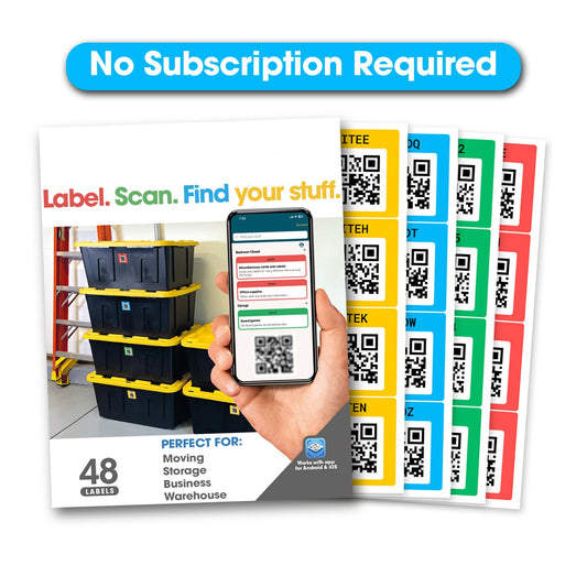 Originale farbcodierte, scannbare QR-Etiketten (48er-Packung)