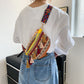 Vintage bunte handgewebte Gürteltasche