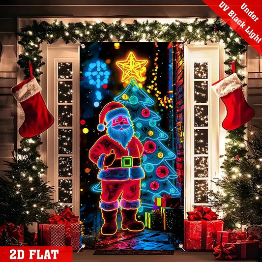 🏆Blitzangebot⚡Über 50.000 verkauft! Fast ausverkauft💥Fluoreszierende Weihnachts-Türdekoration, Partybanner
