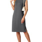 💥Lockeres Midikleid mit Rundhalsausschnitt und Schlitz und Taschen für Damen