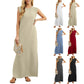 🌿Langes, locker sitzendes, knitterfreies Damenkleid mit Schlitz