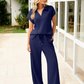 Damen 2 Stück Sommer-Outfit-Atmungsaktiv & Falten resistent Sweatsuits Set