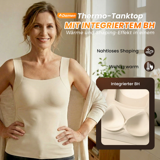 👚50% RABATT!🔥Damen Thermo-Tanktop mit U-Ausschnitt – Integrierter BH, Nahtlos & Perfekt zum Unterziehen🏃‍♀️
