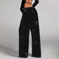 💖LETZTER TAG DES SALE 50% RABATT🥰Damenhose mit Pailletten und weitem Bein, elastischem Bund