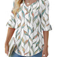 💕Limited time sale 50% off👚Womens 3/4 Length Sleeve V-Neck Eyelet Casual Ruffle Sleeve Tunic Blouses