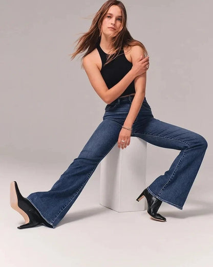 Maximal 50% Rabatt!💥Ultrahoch taillierte Stretch-Schlaghosen👖