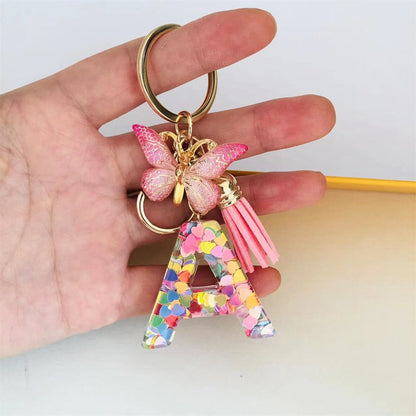 🎁Letzter Tag: 50 % Rabatt!🔥🌼Schlüsselanhänger mit Anfangsbuchstaben🦋