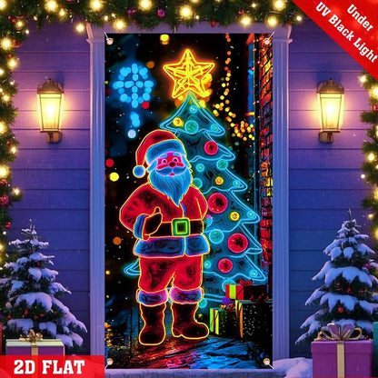 🏆Blitzangebot⚡Über 50.000 verkauft! Fast ausverkauft💥Fluoreszierende Weihnachts-Türdekoration, Partybanner
