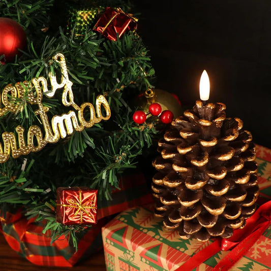 ⛄Weihnachts-Sonderangebot🔥Flammenlose Tannenzapfenkerzen, batteriebetrieben