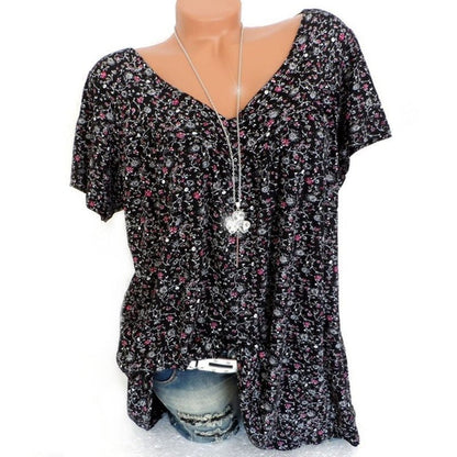 👕Jetzt 50 % reduziert!🌸Frühlingsmodisches Kurzarmshirt mit Print – Leichtes Material, lebendige Farben & lässige Passform👚